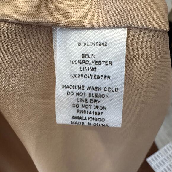 C. Luce Gold Champagne Sequin Mini Dress WMNS S Partywear V-neck Pleated Cap Sl - Picture 6 of 7